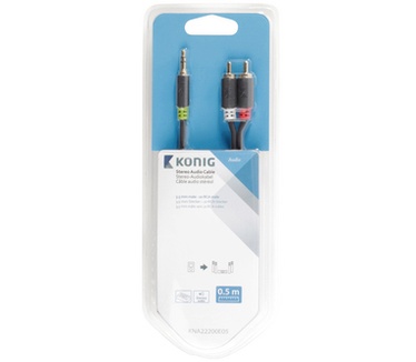 Konig 0.5 m, 3.5 mm male, 2 x xRCA male