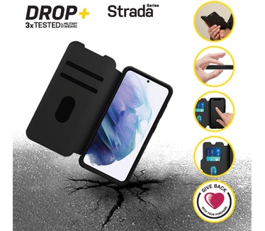Otterbox Strada Folio Series voor Samsung Galaxy S21+ 5G, zwart - Geen retailverpakking