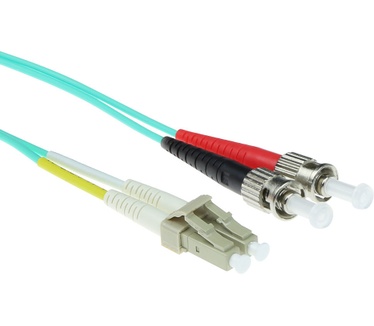 ACT 7 meter LSZH Multimode 50/125 OM3 glasvezel patchkabel duplex met LC en ST connectoren Blauw