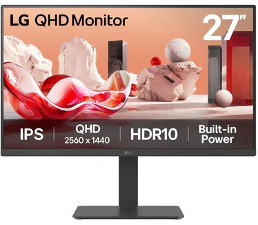 LG 27BA45QB-T.AEU 27inch IPS Monitor 2560x1440 16:9 5ms 2xHDMI DP Black