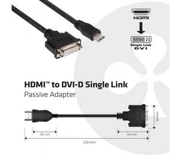 Club 3D HDMI to DVI-I Single-Link Adapter