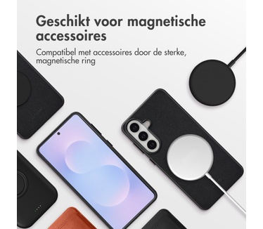 Accezz MagSafe Leather Backcover Samsung Galaxy S26 Plus - Onyx Black