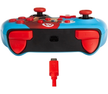 PowerA Enhanced Wired Controller For Nintendo Switch – Mario Punch Blauw, Multi-color, Rood, Wit, Zwart