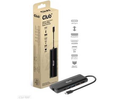 Club 3D USB Gen 1 Type-C 8-in-1 MST Dual 4K60Hz Display Travel Dock