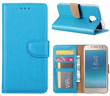 Luxe Lederen Bookcase hoesje voor de Samsung Galaxy Grand Prime Pro 2018 - Blauw (Samsung Galaxy Grand Prime Pro 2018) Blauw