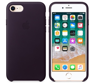 Apple Leren hoesje voor iPhone 8/7 Aubergine