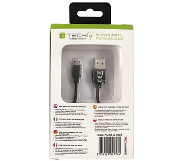 Techly High Speed USB Cable to Micro USB Reversible Connectors Black 1m ICOC MUSB-A-010S Zwart