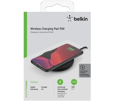 Belkin BOOST↑CHARGE™ draadloos laadstation (15 W) + Quick Charge™ 3.0-wandlader (24 W) (Galaxy S10+
Galaxy S10
Galaxy Note 10+
Galaxy Note 10
Google Pixel 4
iPhone 11 Pro Max
iPhone 11 Pro
iPhone 11
iPhone XR
iPhone XS Max
iPhone XS
iPhone X
iPhone 8 Plus