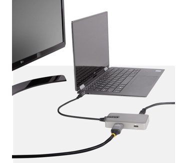 Startech.com USB C Multiport Adapter, USB Type-C naar 4K 60Hz HDMI 2.0, 100W Power Delivery Pass-through, 3-Port 10Gbps USB Hub, Compacte USB C Mini Dock, 25cm Kabel