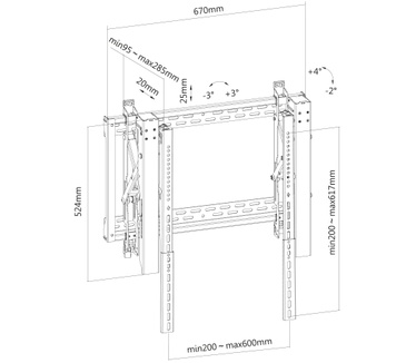 Newstar flatscreen video wandsteun