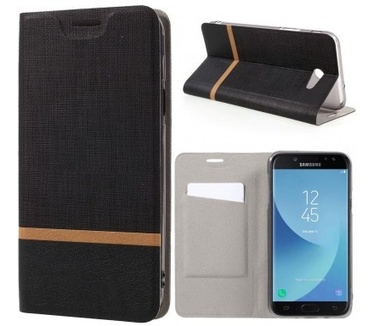 qMust Samsung Galaxy J5 (2017) Wallet Case - TPU frame - Zwart