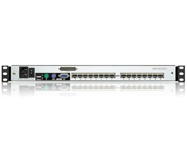 Aten 16-poorten Cat 5 Dual Rail LCD KVM-switch met poort serieschakeling