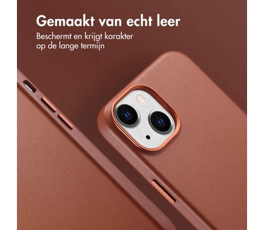 Accezz MagSafe Leather Backcover iPhone 14 - Bruin