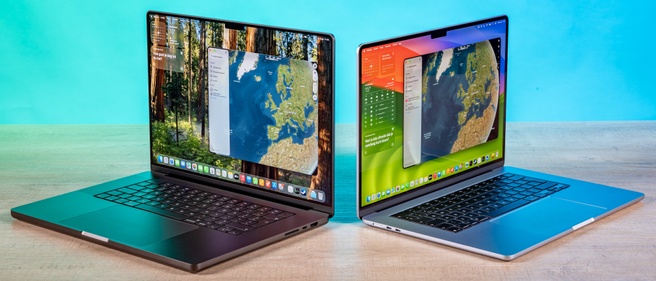 De Apple MacBook Pro (2026) 16" (links) naast de MacBook Air (2026) 15"