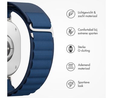 Accezz Nylon Alpine bandje voor de Samsung Galaxy Watch 9 (40/44mm) / Watch 8 (40/44mm) / Classic (46mm) - Dark Blue