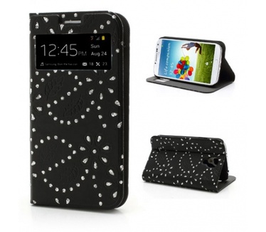 Kees KEES Glitter Portemonnee Hoesje Samsung Galaxy S4 - Zwart