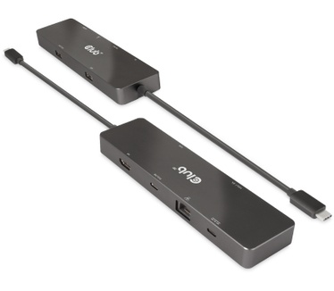 Club 3D USB3.2 Gen2 Type-C, 6-in-1 Dual Displays Portable Dock with USB Type-C Video 4K60Hz