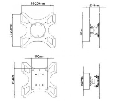 Techly Wall Support for LCD LED 19-37'' Tiltable 1 Joint White ICA-LCD 2900WH