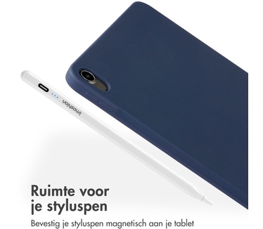 Accezz Liquid Silicone Backcover met penhouder iPad Air (2020 - 2022) - Donkerblauw