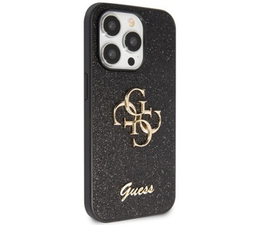 Guess 4G Glitter Back Case - Apple iPhone 14 Pro (6.1") - Zwart Zwart