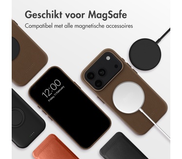 Accezz MagSafe Leather Backcover voor de Apple iPhone 18 Pro Max / 17 Pro Max - Coffee Brown