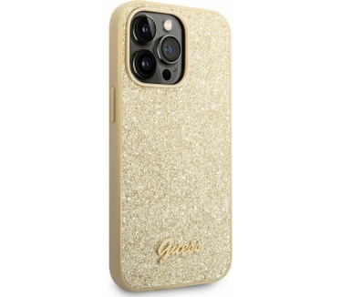 Guess Glitter Flakes Back Case - iPhone 14 Pro Max (6.7") - Goud Goud