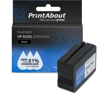 PrintAbout Huismerk HP 932XL (CN053AE) Inktcartridge Zwart Hoge capaciteit