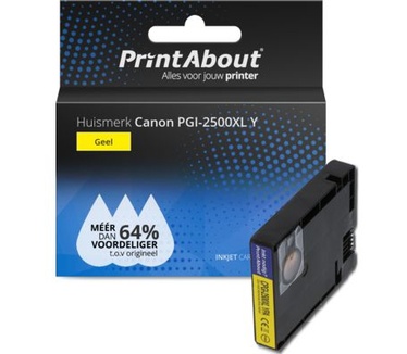 PrintAbout Huismerk Canon PGI-2500XL Y Inktcartridge Geel Hoge capaciteit