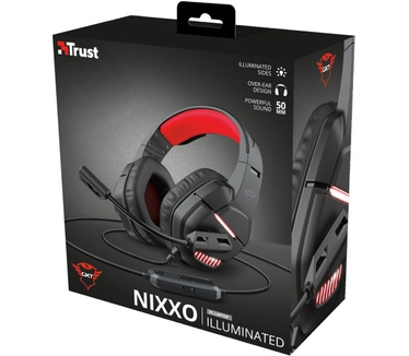 Trust GXT448 Nixxo - Gaming headset - Koptelefoon - LED-Verlicht (Rood, Zwart)