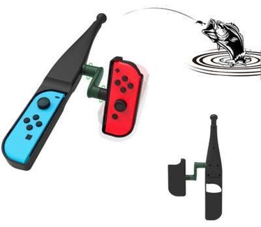 qMust Nintendo Switch Vishengel Controller hoesje - zwart