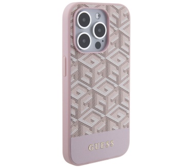 Guess G-Cube MagSafe Back Case Apple iPhone 15 Pro (6.1") - Roze Roze