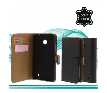X'entrix Nokia Lumia 630/635 Wallet Case - luxe leren hoesje - zwart