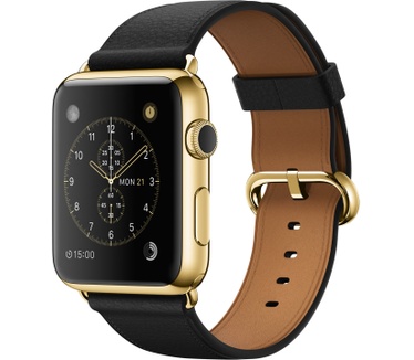 Apple Watch Edition (klassieke geelgoudengesp, 42mm) Zwart (Zwart)
