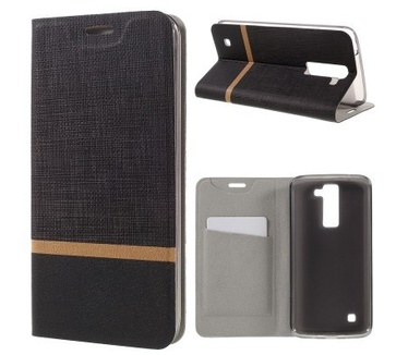 Just in Case LG K8 Wallet Case - TPU frame - Striped Black