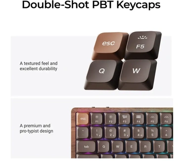 Keychron K3 Max QMK Wireless Custom Mechanical Keyboard - All-Wood Special Edition Milk POM Red Switch