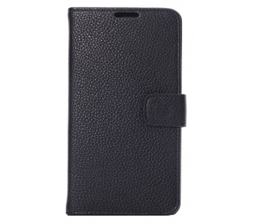 Kees Lederlook Portemonnee Hoesje Galaxy Note 4 - Compleet Zwart