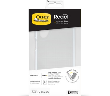 Otterbox React + Glass Series voor Samsung Galaxy A26 5G, transparant