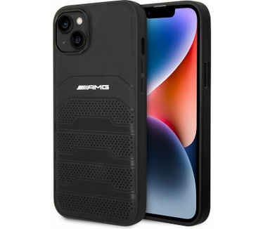 Mercedes-Benz AMG Leather Back Cover - iPhone 14 (6.1") - Zwart Zwart
