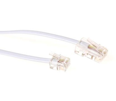 Advanced Cable Technology Witte 10 meter platte telefoonkabel met RJ11 en RJ45 connectoren