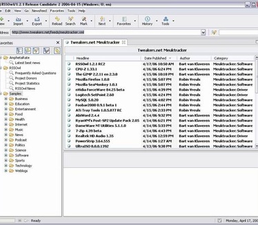 RSSOwl 1.2.1 RC2 screenshot (resized)