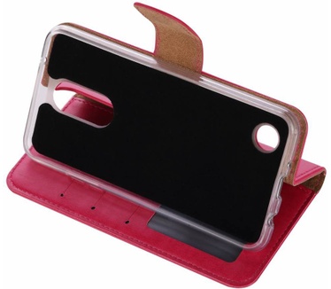 Luxe Lederen Bookcase hoesje voor de LG K4 2017 - Roze (LG K4 2017) Roze