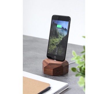 Woodcessories EcoDock - Wooden iPhone Dock Solid Walnu