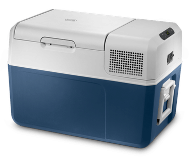 Mobicool MCF60. Kleur van het product: Blauw, Grijs, Insulation Material: Polyurethaan (PU), Beeldscherm: LED. Inhoud: 58 l, Koeling temperatuur bereik: -10 - 10 °C, Koelend medium: R134a. Stroombron: Electrisch, Type stroombron: AC, DC, AC invoe