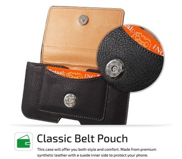 qMust Universele Klassieke Pouch - met drukknop - Maat XL - Black