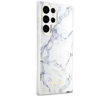 Guess Gold Marble Back Case Samsung Galaxy S23 Ultra (S918) - Wit Wit