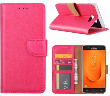 Luxe Lederen Bookcase hoesje voor de Samsung Galaxy J7 Prime 2 - Roze (Samsung Galaxy J7 Prime 2) Roze