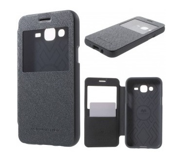 Goospery Samsung Galaxy J5 Bumper View Case - met zichtvenster - Grey