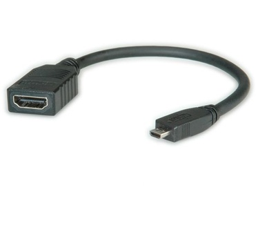 Value HDMI High Speed Kabel mit Ethernet, HDMI F - Micro HDMI M 0,15m