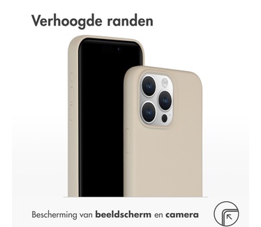 Accezz Liquid Silicone Backcover met MagSafe iPhone 15 Pro Max - Stone