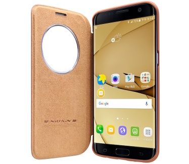 Nillkin Qin S-View Book Case voor Samsung Galaxy S7 Edge - Bruin